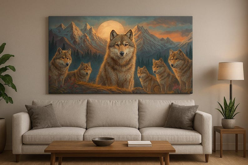 Samiredo Wolf Canvas Art β Oil Painting Print, Animal Lover Gift, Wall Decor Wolf