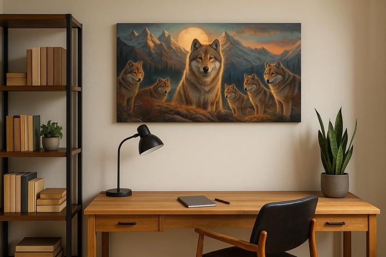 Samiredo Wolf Canvas Art β Oil Painting Print, Animal Lover Gift, Wall Decor Wolf