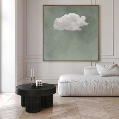 Samiredo Minimalist Sage Green Wall Art – Square Canvas