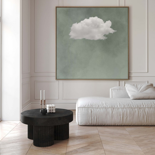 Samiredo Minimalist Sage Green Wall Art – Square Canvas