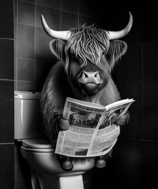 Cute Funny Animal Poster For Bathroom Wall