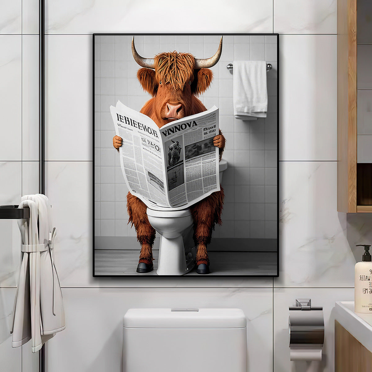 Cute Funny Animal Poster For Bathroom Wall