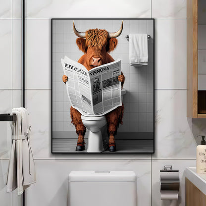 Cute Funny Animal Poster For Bathroom Wall