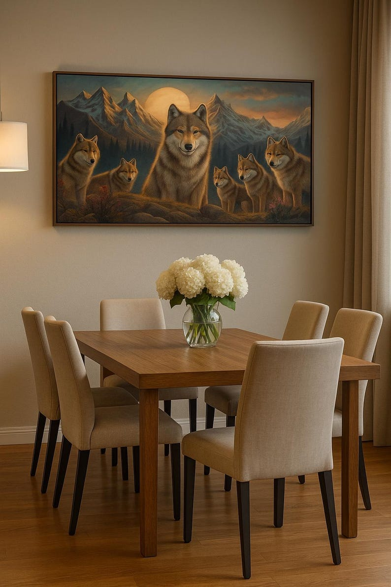 Samiredo Wolf Canvas Art – Oil Painting Print, Animal Lover Gift, Wall Decor Wolf