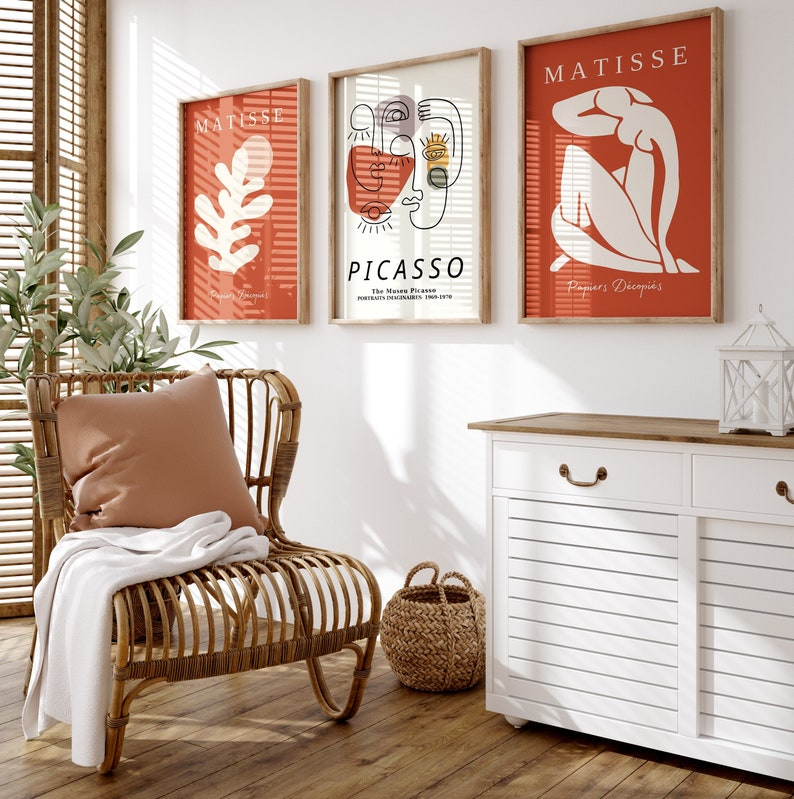 Samiredo Matisse & Picasso Print Set of 3 – Modern Gallery Wall Art, Museum Posters