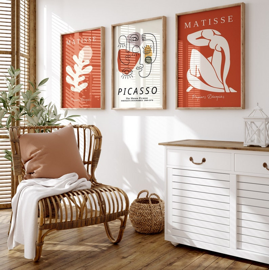 Samiredo Matisse & Picasso Print Set of 3 – Modern Gallery Wall Art, Museum Posters