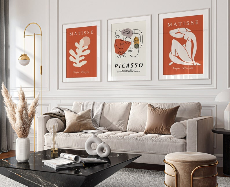 Samiredo Matisse & Picasso Print Set of 3 – Modern Gallery Wall Art, Museum Posters