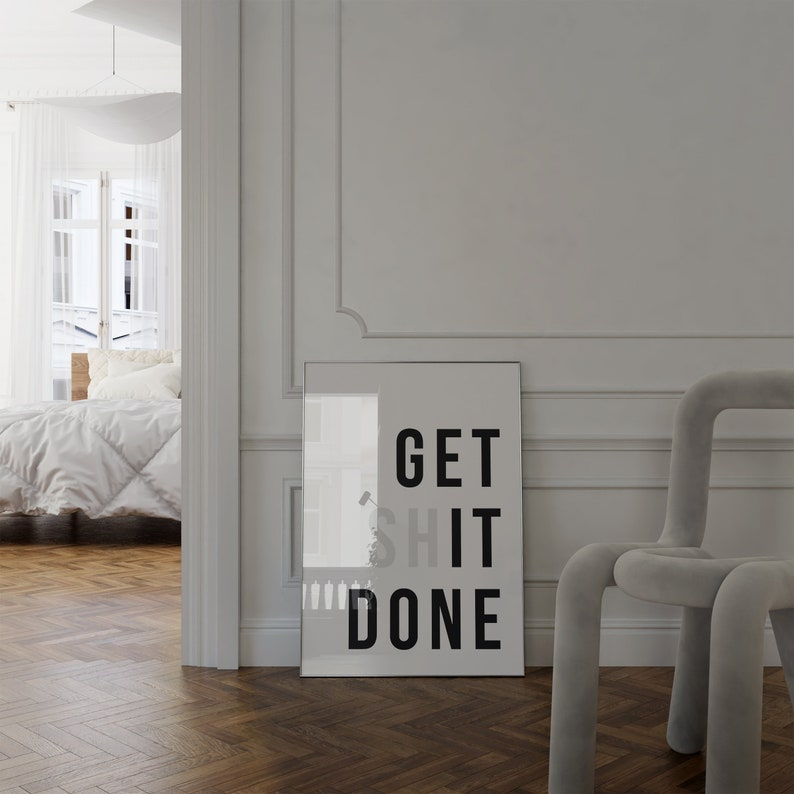 Samiredo Minimalist Focus & Motivation Prints – Hard Work Office Wall Art, Digital Download