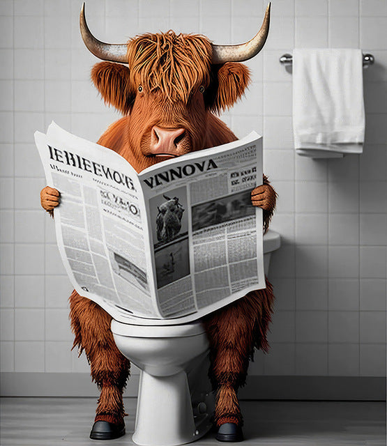 Cute Funny Animal Poster For Bathroom Wall
